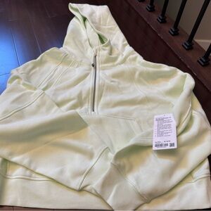 Lululemon Light Neon Green Scuba Oversized Half Zip Hoodie